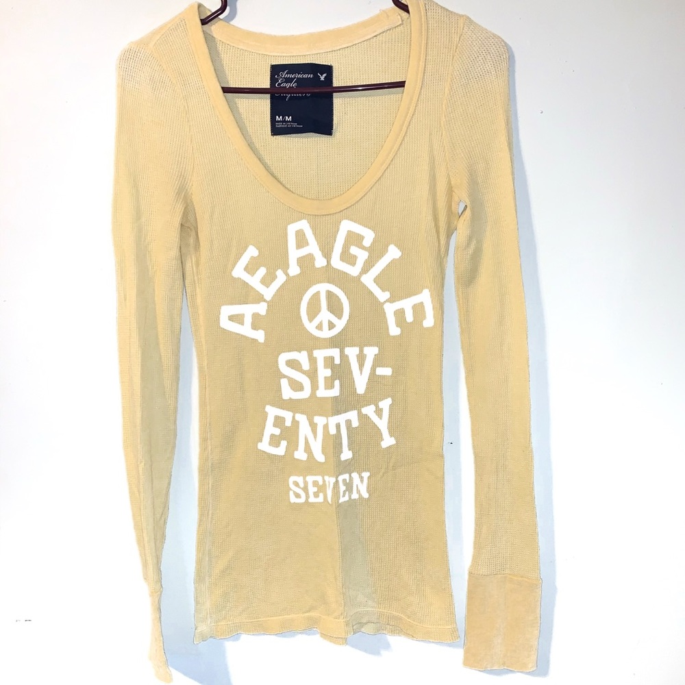 AEO yellow Henley